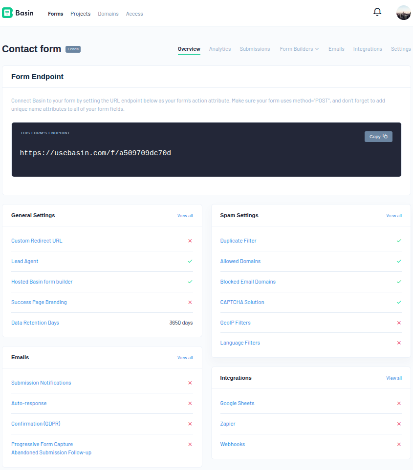 Basin Dashboard Overview