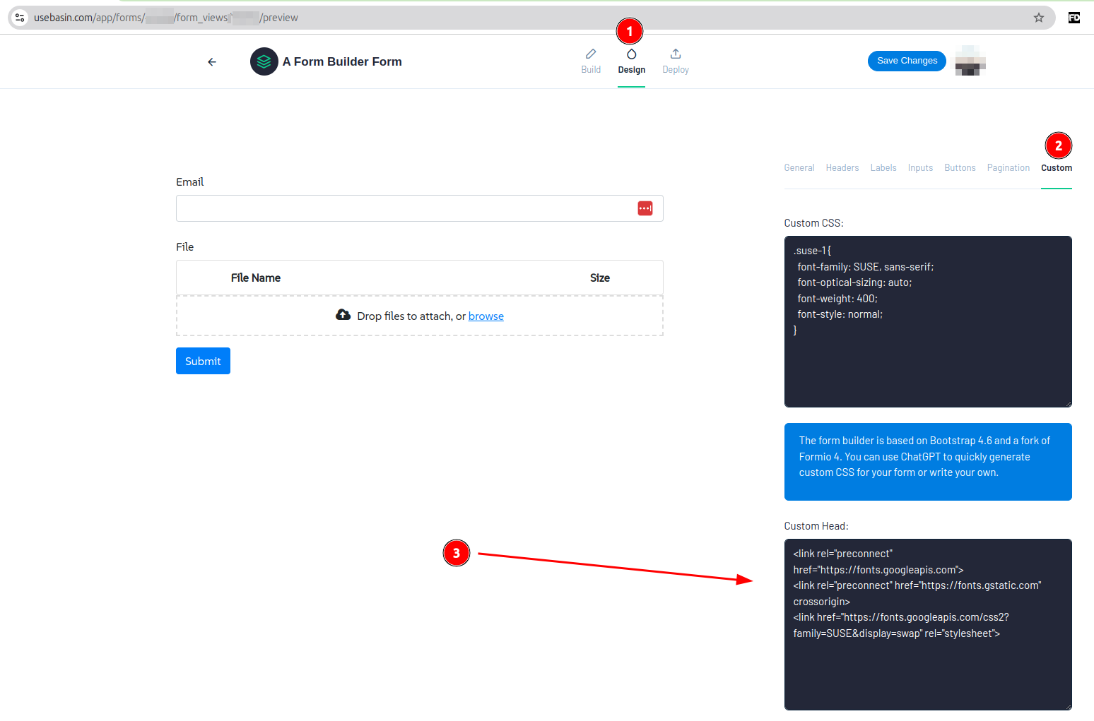 Form Builder Custom JavaScript