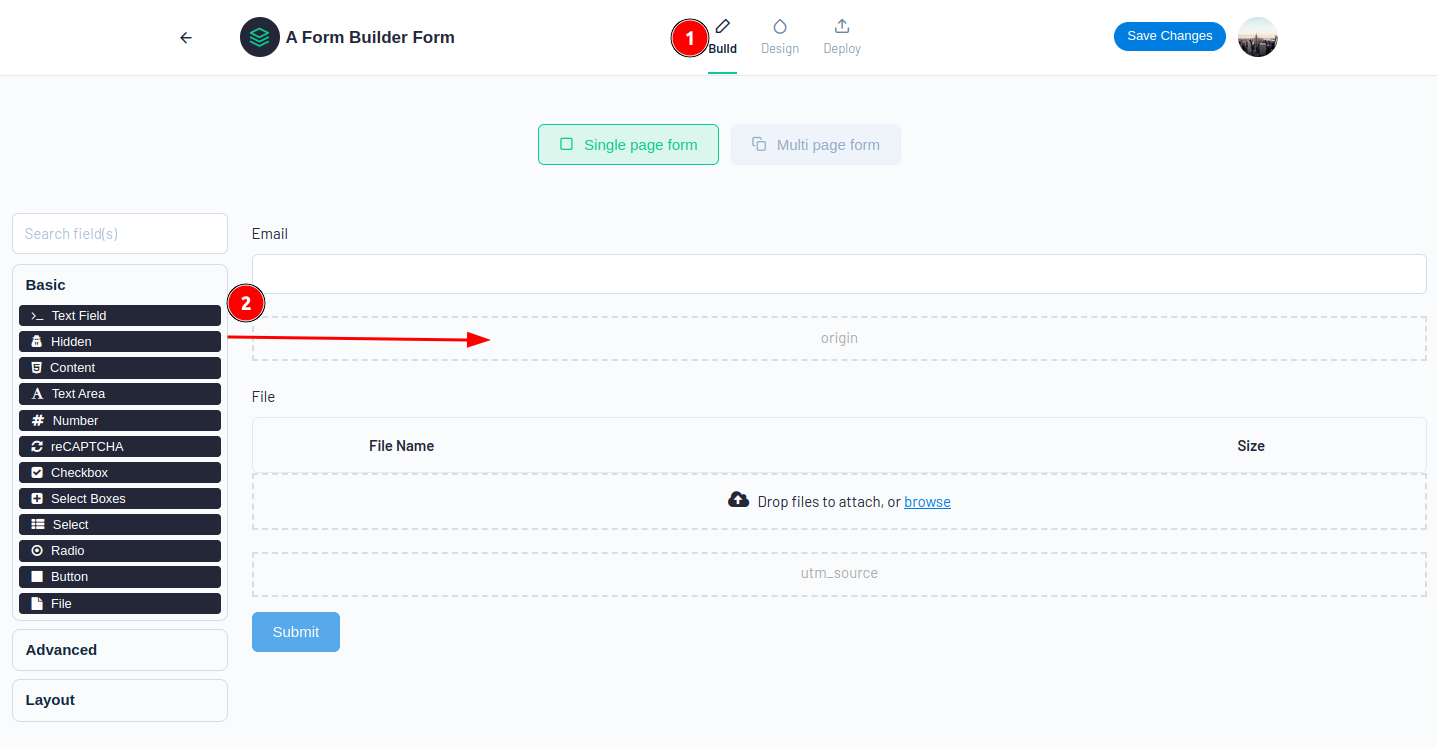 Form Builder Hidden Field